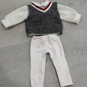 Our Generation Doll School Outfit Gray Sweater Vest White Shirt Leggings